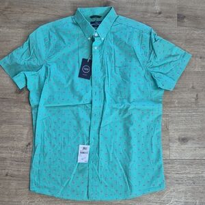 1901 Green and Pink Casual Button Down Shirt Mens XL
